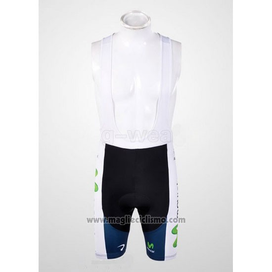 2012 Abbigliamento Ciclismo Movistar Blu Manica Corta e Salopette
